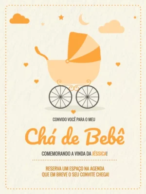 Convite Personalizado para Chá de Bebê com Envio pelo WhatsApp
