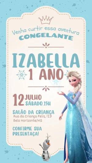 Convite infantil personalizado da Cinderela-download