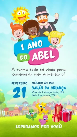 Convite colorido e divertido do Mundo Bita-download